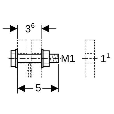 Geberit Schraubenset, für Flanschverbindung aus Stahl verzinkt 10 x 50, 50 mm, Farbe grau Bild 2
