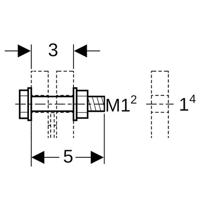 Geberit Schraubenset, für Flanschverbindung aus CrNi-Stahl12 x 50, 50 mm Bild 2