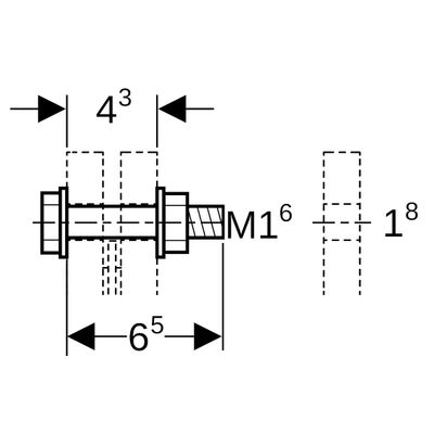 Geberit Schraubenset, für Flanschverbindung aus CrNi-Stahl16 x 65, 65 mm Bild 2