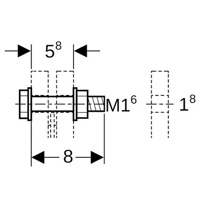Geberit Schraubenset, für Flanschverbindung aus CrNi-Stahl16 x 80, 80 mm Bild 2