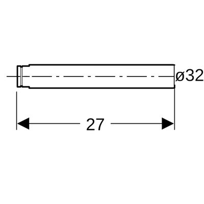 Geberit Verlängerung, für Tauchrohr GV d32, hochglanz, 32 mm, Farbe silberfarben Bild 2