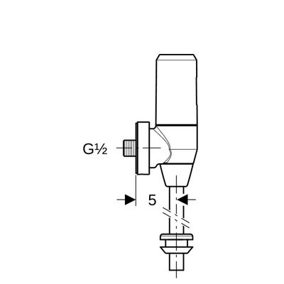 Geberit DrSp. für Urinal, mit elektron. Spül IR Batteriebetrieb, Aufputz Bild 4