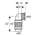 Geberit PE-Bogen flexibel für Duofix Element Wand-WC HöhenVerstellbereich mit UP300, DN 90 / 90 Bild 2