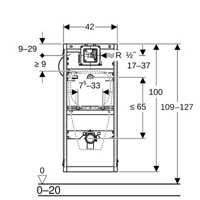 Geberit Urinal-Element 114 cm, universell, für Urinalsteuerung, 1140 mm Bild 5