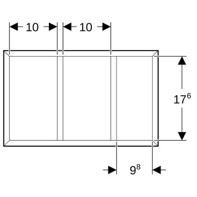 Geberit Schubladeneinsatz, H-Unterteilung, für untere Schubl, 32,3 x 9,8 x 20 cm, Farbe schwarz Bild 4