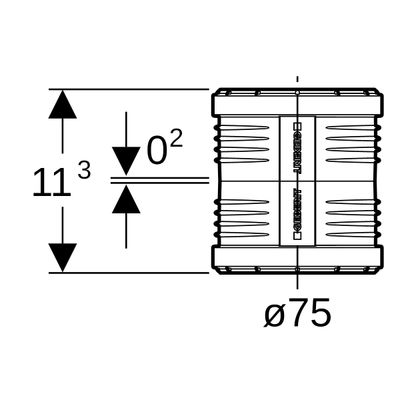 Geberit Doppelsteckmuffe, 113 mm, Farbe schwarz Bild 3