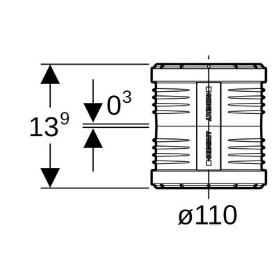 Geberit Doppelsteckmuffe, 139 mm, Farbe schwarz Bild 3