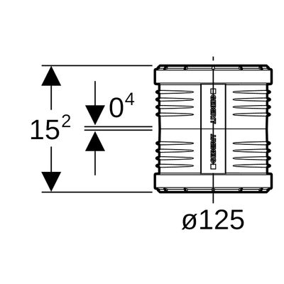 Geberit Doppelsteckmuffe, 152 mm, Farbe schwarz Bild 3