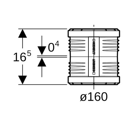 Geberit Doppelsteckmuffe, 165 mm, Farbe schwarz Bild 3