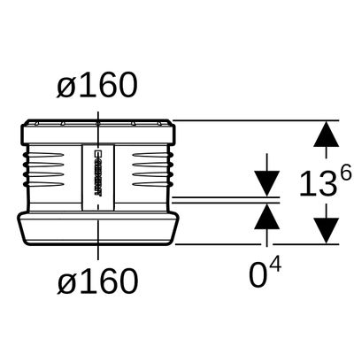 Geberit Übergangsmuffe auf Silent-db20, 136 mm, Farbe schwarz Bild 3