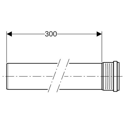 Geberit Rohr, mit 1 Muffe, 3000 mm, Farbe schwarz Bild 3