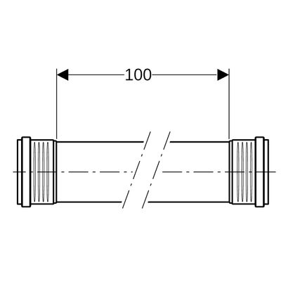 Geberit Rohr, mit 2 Muffen, 1000 mm, Farbe schwarz Bild 3