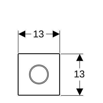Geberit Abdeckplatte, für Urinalsteuerung Infrarot rund, Edelstahl /, Farbe schwarz Bild 2