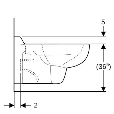 Geberit er Wand-Tiefspül-WC, weiss, 340 x 330 x 535 x 535 mm, Farbe weiß Bild 7