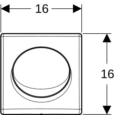 Geberit Urinalsteuerung, mit pneumatischer Spülauslösung Betätigungsplatte, rund, aus Kst, Farbe chrom Bild 3