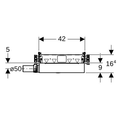 Geberit Duschelement, mit Wandablauf, FB-Aufbauhöhe 9-20 cm, 165 x 420 mm, Farbe grau Bild 3