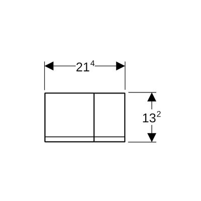 Geberit Sigma60 Betätigungsplatte, für 2-Mengen-Spülung flaechenb, chrom-gebürstet, 132 x 214 mm, Farbe chrom Bild 2