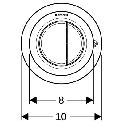 Geberit Typ 01 Fernbetaetigung, rund, pmeum. 2-M-Sp, Möbeldrücker, Etc, Farbe silberfarben Bild 3