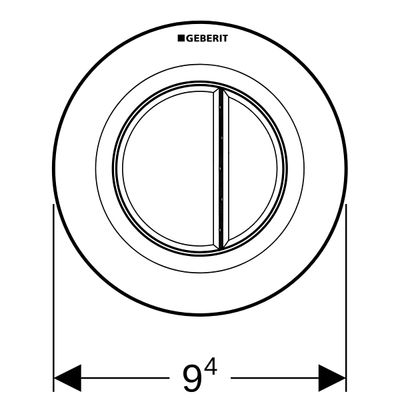 Geberit Typ 01 Fernbetaetigung, rund, pmeum. 2-M-Sp, UP-Drücker, vorragend, Farbe weiß Bild 3