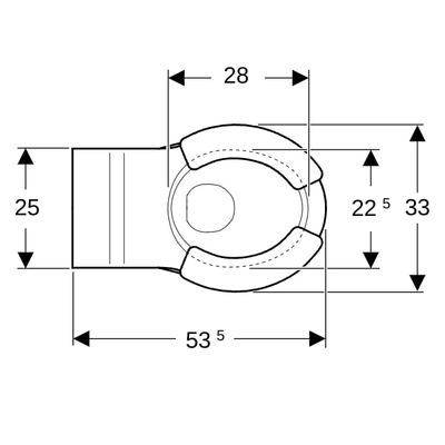 Geberit er Wand-Tiefspül-WC, 2-tlg.Sitzauflage rot, 340 x 330 x 535 x 535 mm, Farbe weiß Bild 6