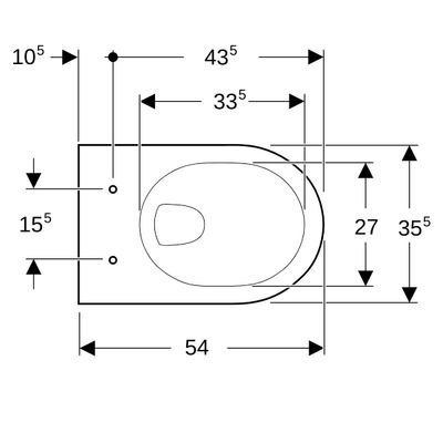 Geberit Wand-Tiefspül-WC, KeraTect, 340 x 355 x 540 x 540 mm, Farbe weiß Bild 9