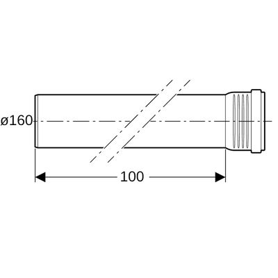 Geberit Rohr, mit 1 Muffe, 1000 mm, Farbe schwarz Bild 3