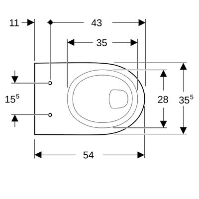 Geberit Wand-Flachspül-WC, 340 x 355 x 540 x 540 mm, Farbe weiß Bild 9