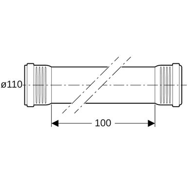Geberit Rohr, mit 2 Muffen, 1000 mm, Farbe schwarz Bild 3