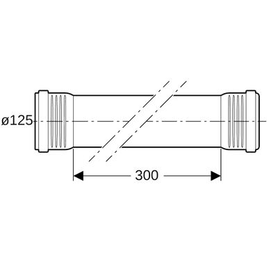 Geberit Rohr, mit 2 Muffen, 3000 mm, Farbe schwarz Bild 3