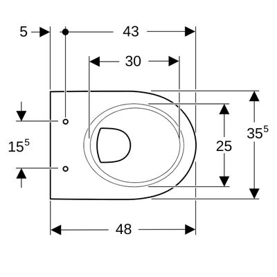 Geberit Wand-Tiefspül-WC, Ausladung 480 mm, 340 x 355 x 480 x 480 mm, Farbe weiß Bild 8