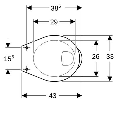Geberit er Stand-Flachspül-WC, Abgang waagerecht, Höhe: 350 mm, weiss, 350 x 330 x 430 x 430 mm, Farbe weiß Bild 8