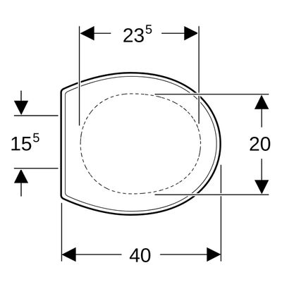 Geberit WC-Sitz, Sandwich, Edelstahl-Scharnier, Befestigung von unten, weiss, 35 x 390 x 345 mm, Farbe weiß Bild 5
