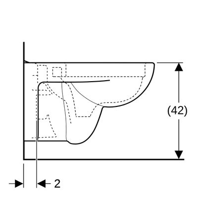Geberit Wand-Tiefspül-WC, spülrandlos, 345 x 355 x 540 x 540 mm, Farbe weiß Bild 6