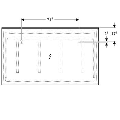Geberit Xeno2 Lichtspiegel, mit direkter und indirekter Beleuchtung, 120 x 71 x 5,5 cm, 710 x 1200 mm Bild 3