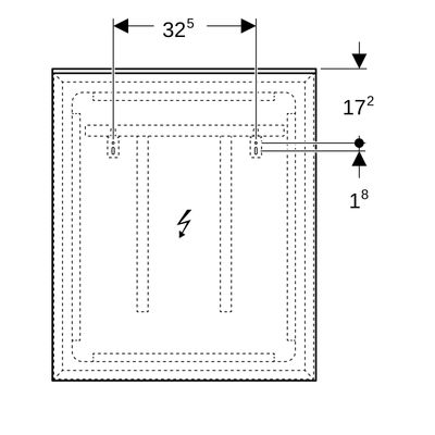 Geberit Xeno2 Lichtspiegel, mit direkter und indirekter Beleuchtung, 60 x 71 x 5,5 cm, 710 x 600 mm Bild 3