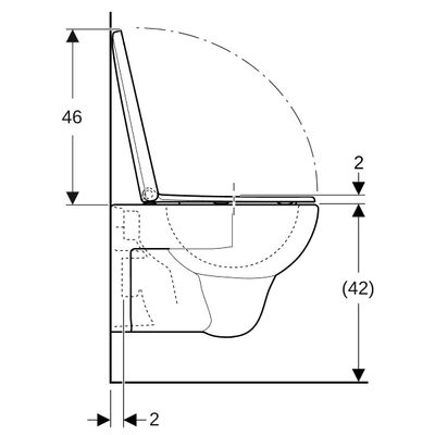 Geberit Wand-Tiefspül-WC-Set, Sitz ohne AS, 400 x 365 x 540 mm, Farbe weiß Bild 8