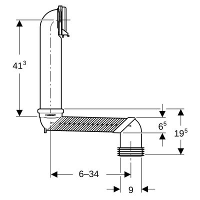 Geberit WC-Etagenbogengarnitur, waagerecht, mm, DN 90, Farbe grau Bild 3