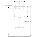 Geberit Spülkasten 127005, 6-9L, weiss, Aufputz, zum Auswechseln von Druckspülern, 410 x 440 x 130 mm, Farbe weiß Bild 5