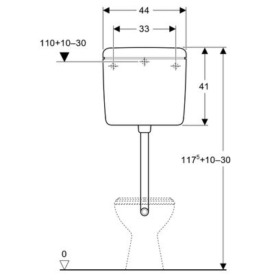 Geberit Spülkasten 127005, 6-9L, Aufputz, zum Auswechseln von Druckspülern, 410 x 440 x 130 mm, Farbe weiß Bild 5