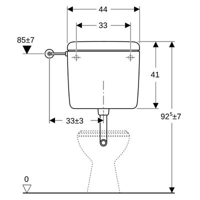 Geberit Spülkasten 127000, 6-9L, Aufputz, tiefhaengend, mit Spülstop-Taste, 410 x 440 x 130 mm, Farbe weiß Bild 5