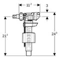 Geberit Typ 380 Füllventil / Schwimmerventil, seitlicher Wasseranschluss 3/8", zu Aufputz- und Unterputz-Spülkasten Bild 3