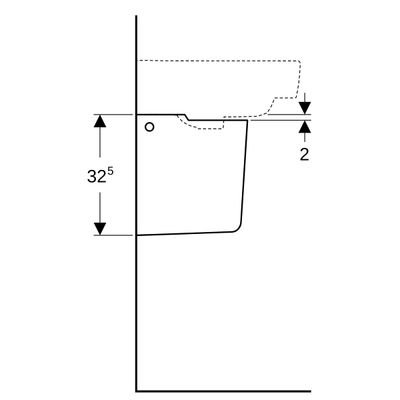 Geberit Renova Plan Halbsaeule, weiss KeraTect, 325 x 225 x 305 mm, Farbe weiß Bild 4