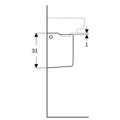 Geberit Renova Plan Halbsaeule, für HWB, weiss KeraTect, 310 x 220 x 240 mm, Farbe weiß Bild 4