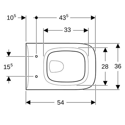 Geberit Wand-Tiefspül-WC, KeraTect, 340 x 360 x 540 x 540 mm, Farbe weiß Bild 6