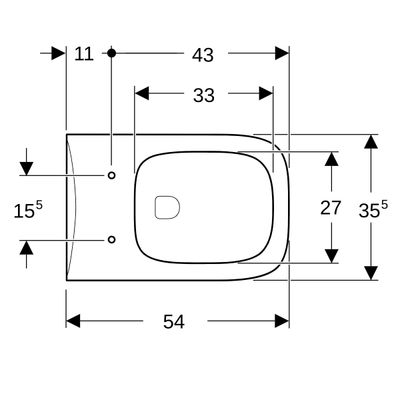 Geberit Wand-Tiefspül-WC, spülrandlos, 345 x 355 x 540 x 540 mm, Farbe weiß Bild 7