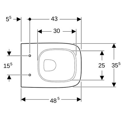 Geberit Square Wand-Tiefspül-WC, Ausladung 485 mm, KeraTect, 340 x 355 x 485 x 485 mm, Farbe weiß Bild 8