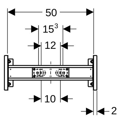 Geberit Traversenelement für AP-Wandarmatur variable Armaturenposition Bild 3