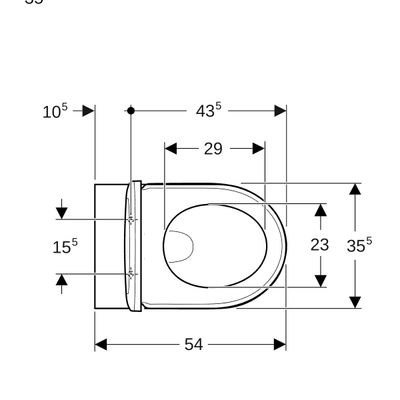 Geberit Wand-Tiefspül-WC-Set, Sitz ohne AS, 400 x 365 x 540 mm, Farbe weiß Bild 9