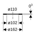Geberit PE Flanschdichtung DN 100 / 110 mm, Innendurchmesser 102 mm, 3 mm Bild 2