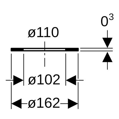 Geberit Flanschdichtung DN 100 / 110 mm, Innendurchmesser 102 mm, 3 mm Bild 2